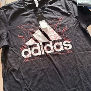 Adidas Black and Red Graphic Tee